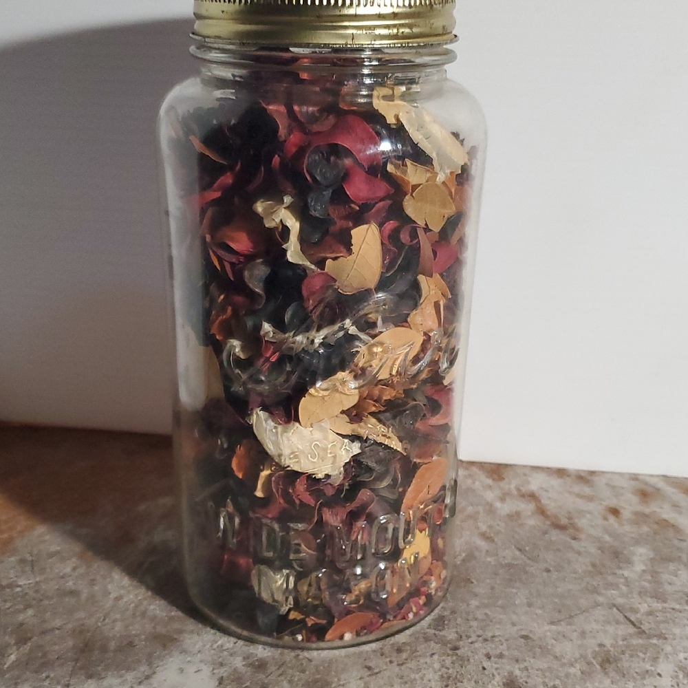 Vintage Kerr Wide Mouth Mason Filled With Potpourri